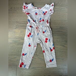 2T Tea Collection jumpsuit in pink cherries, giant ginjas